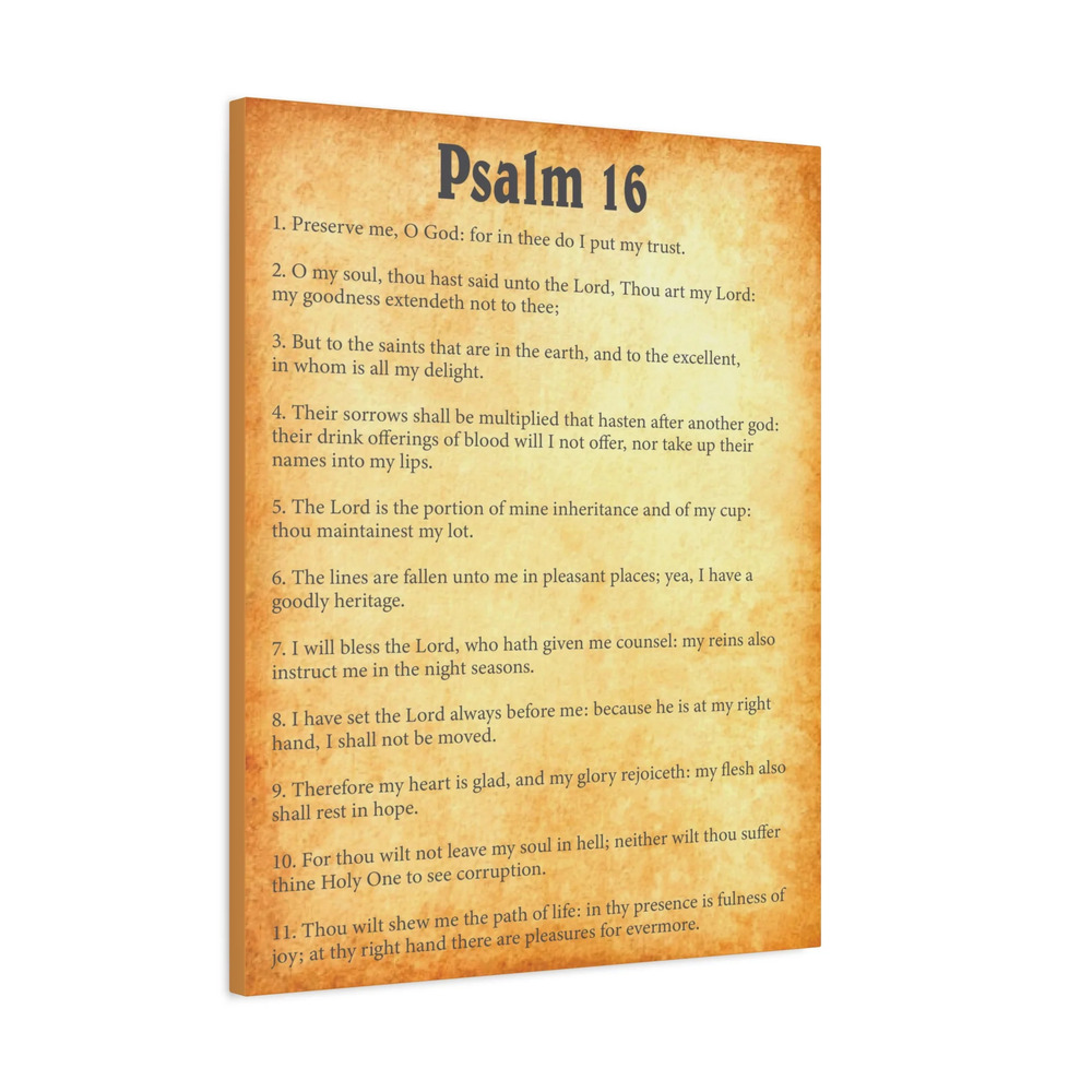 Scripture Walls Psalm 16 Gold Bible Chapter Canvas Christian Wall Art